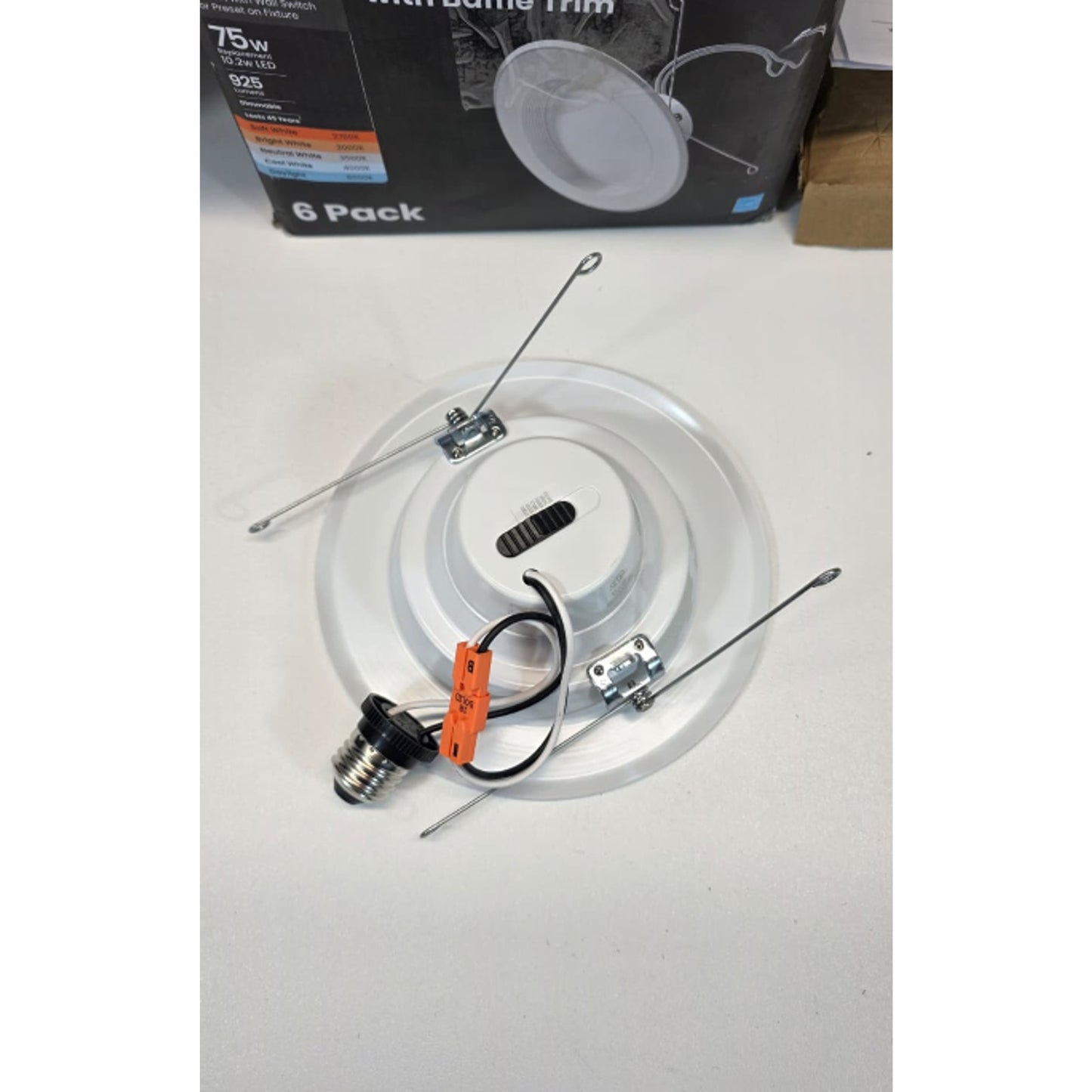 FEIT Electric 5/6" LED Recessed Downlight Kit 6-Pack Dimmable Adjustable White