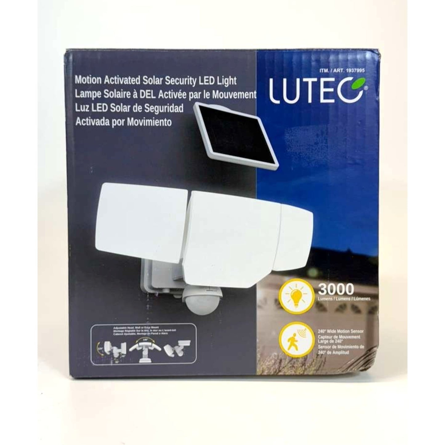 Lutec Motion Activated Solar Security Led Light 3000 Lumens