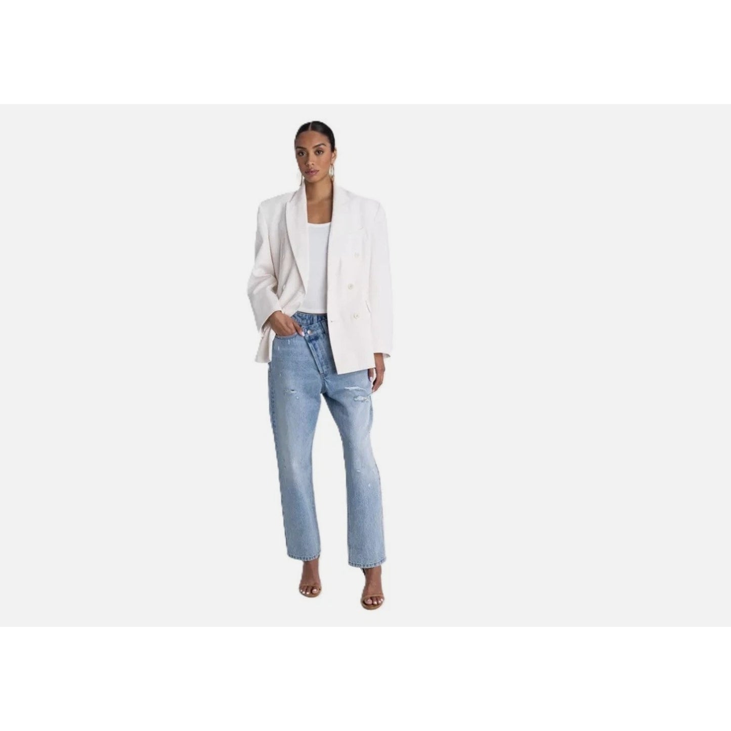 KBB by Kahlana The David Blazer Cream Color & Double Breasted - Size L - 14