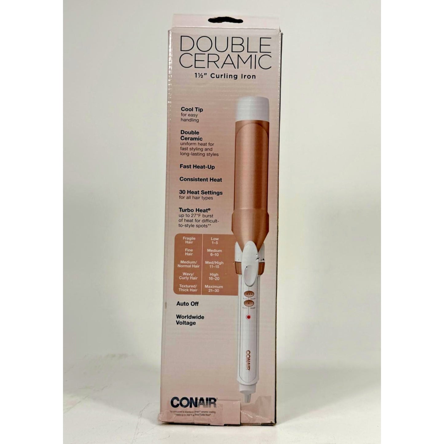 Conair Double Ceramic 1 1/2 Inch Curling Iron Soft Waves Medium Long Hair