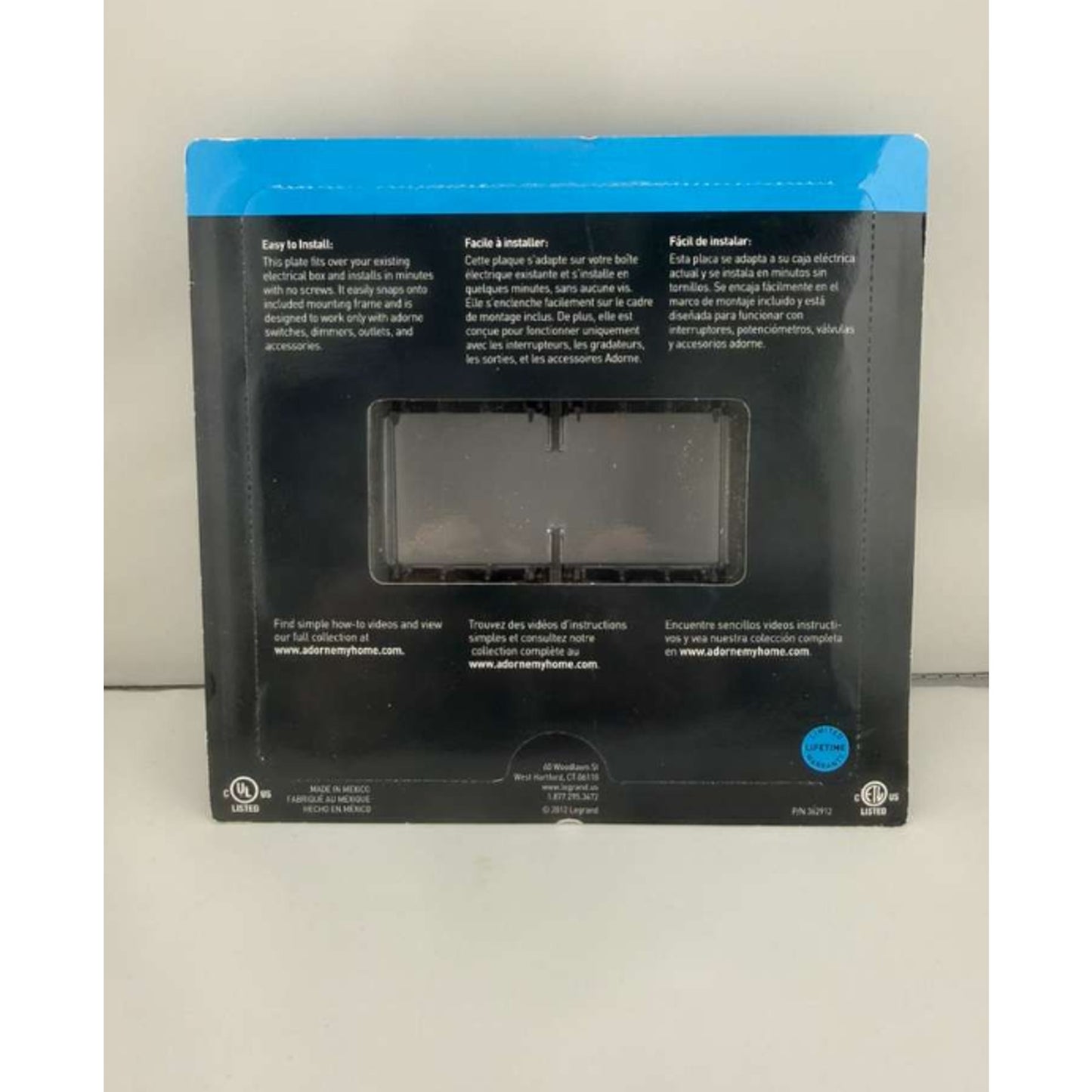 Legrand adorne® Brushed Stainless 2-Gang Screwless Wall Plate - # AWC2GBS4