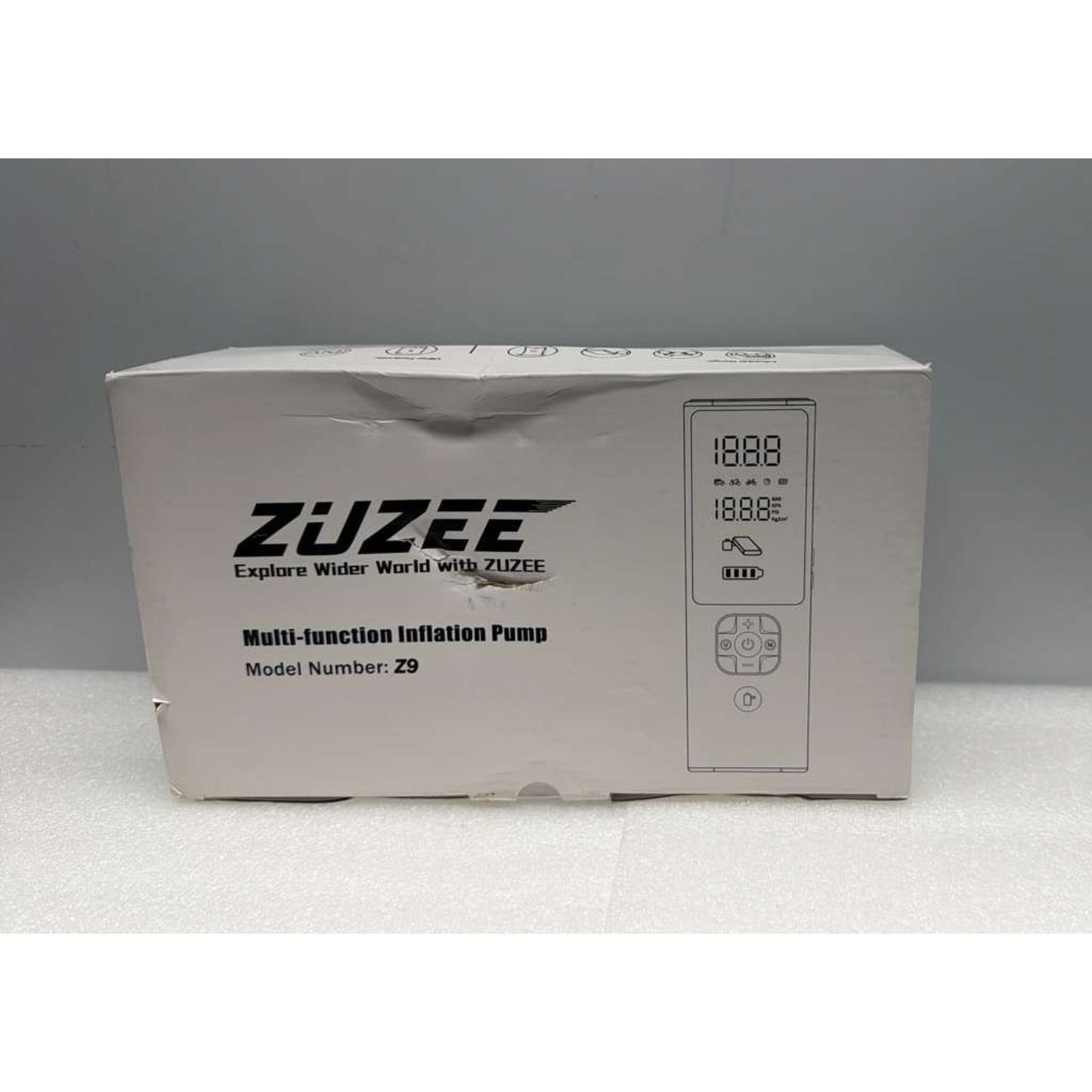 Zuzee Z9 Multi-Function Portable Air Inflation Pump 150PSI w/ HD Display Sealed