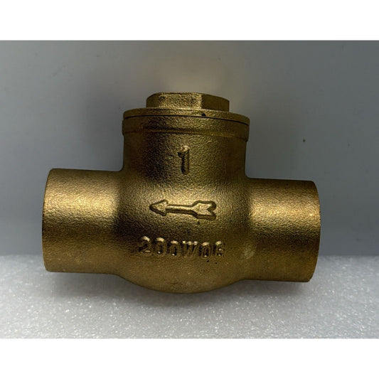 1" Solder Bronze Swing Check Valve 200# WOG Lead Free Stockham LFB-309C