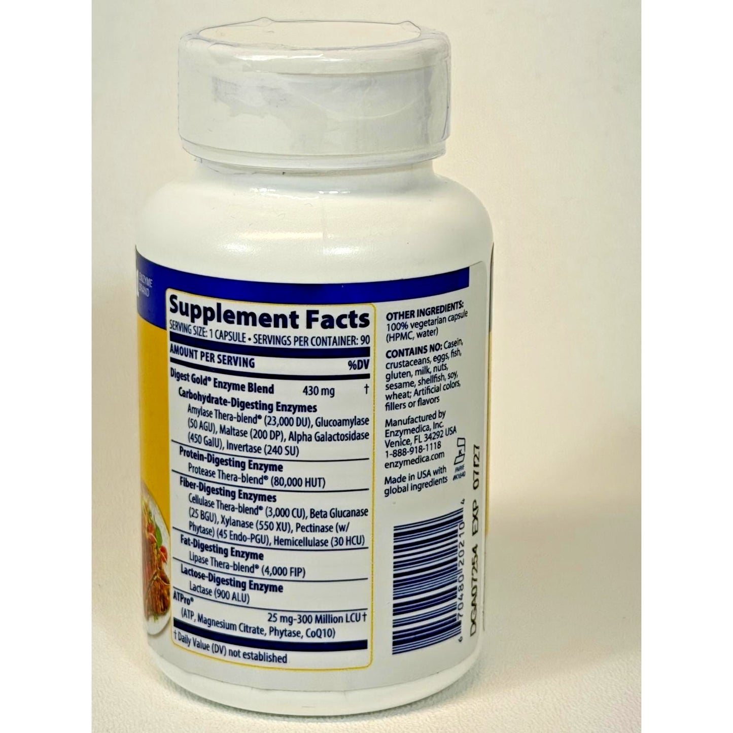 Enzymedica Digest Gold Maximum Strength 90 Capsules Lot of 3 Exp 07/2027 ATPro