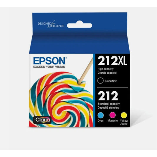 Genuine Epson 212XL Black 212 Yellow Magenta Cyan Ink Cartridges 4 Pack Exp 2026