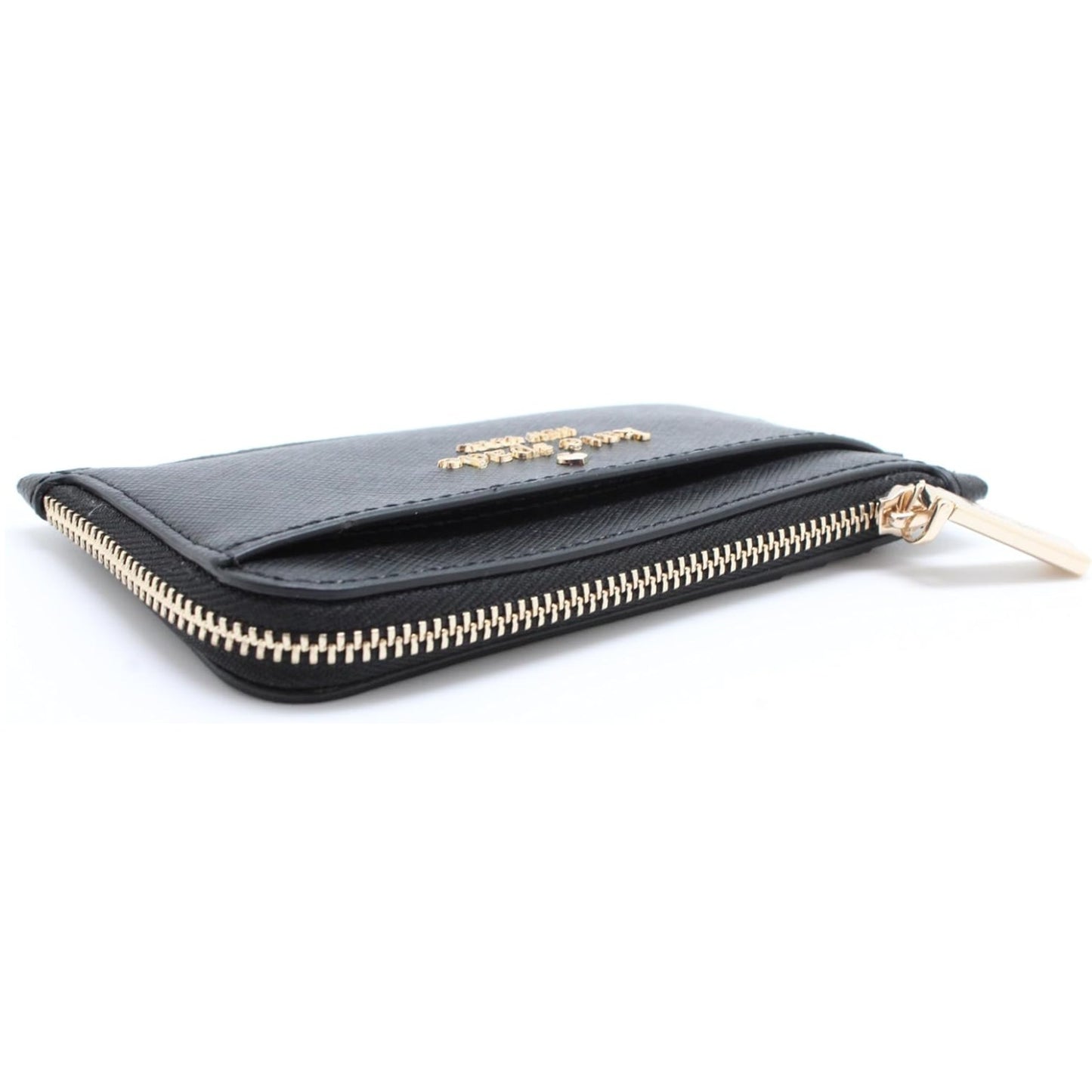 Kate Spade Madison Small Saffiano Leather Top Zip Card Holder Black KC583 L-Zip