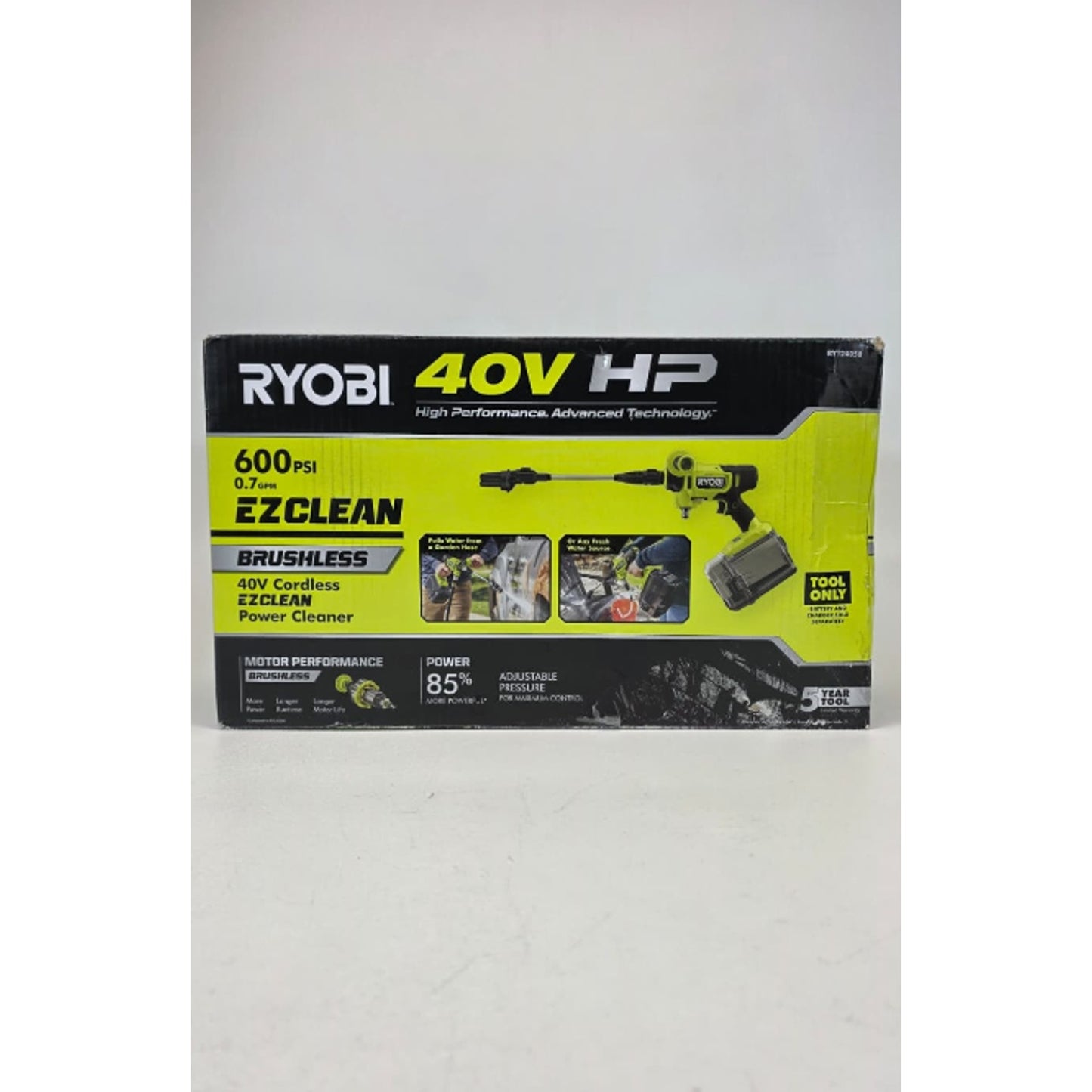 RYOBI 40V HP Brushless 600 PSI Cold Water Electric Power Cleaner - Tool Only