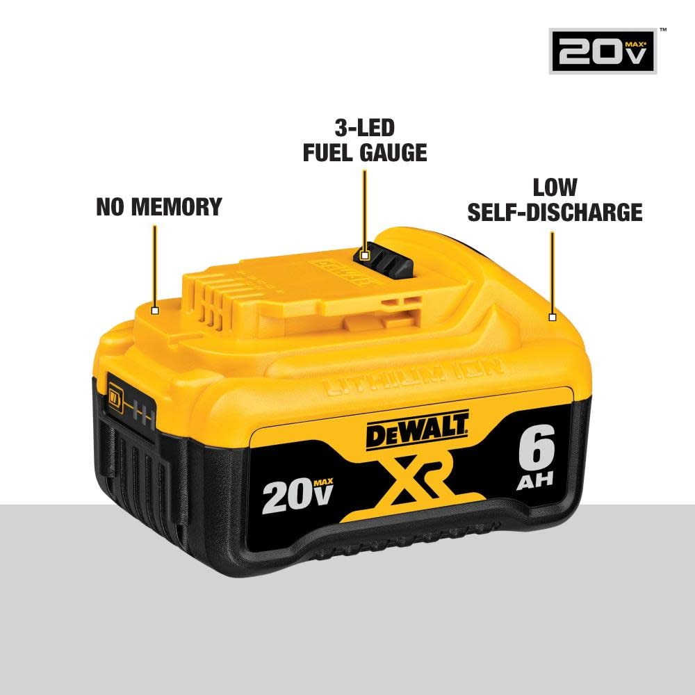 DEWALT 20V MAX Battery, Premium 6.0Ah (DCB206)