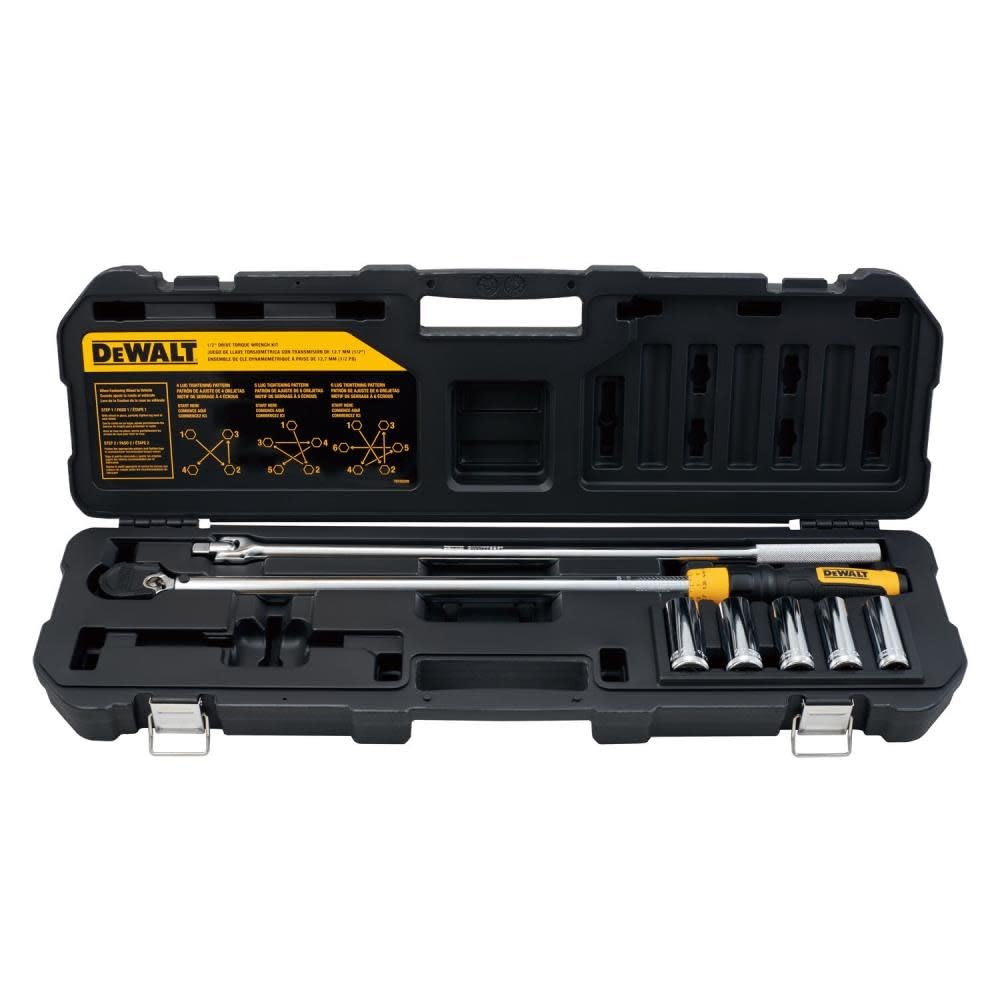 Dewalt 1/2In Drive Torque Wrench Tire Change Kit 7Pc