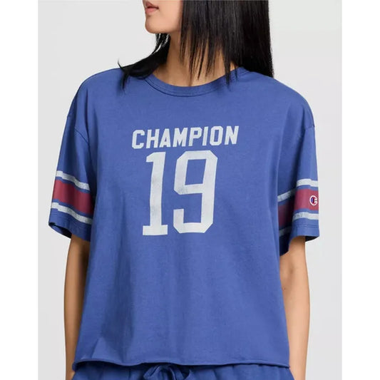 Champion Women's Short Sleeve Pullover T-Shirt, S - Blue