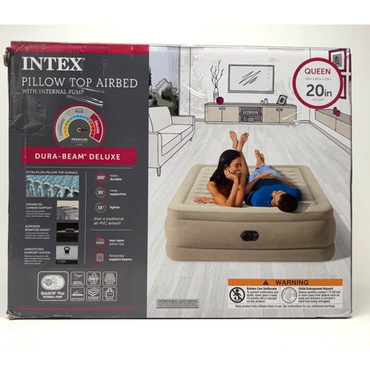 INTEX ULTRA PLUSH QUEEN SIZE AIR MATTRESS 120V INTERNAL 66194T - Scratch & Dent