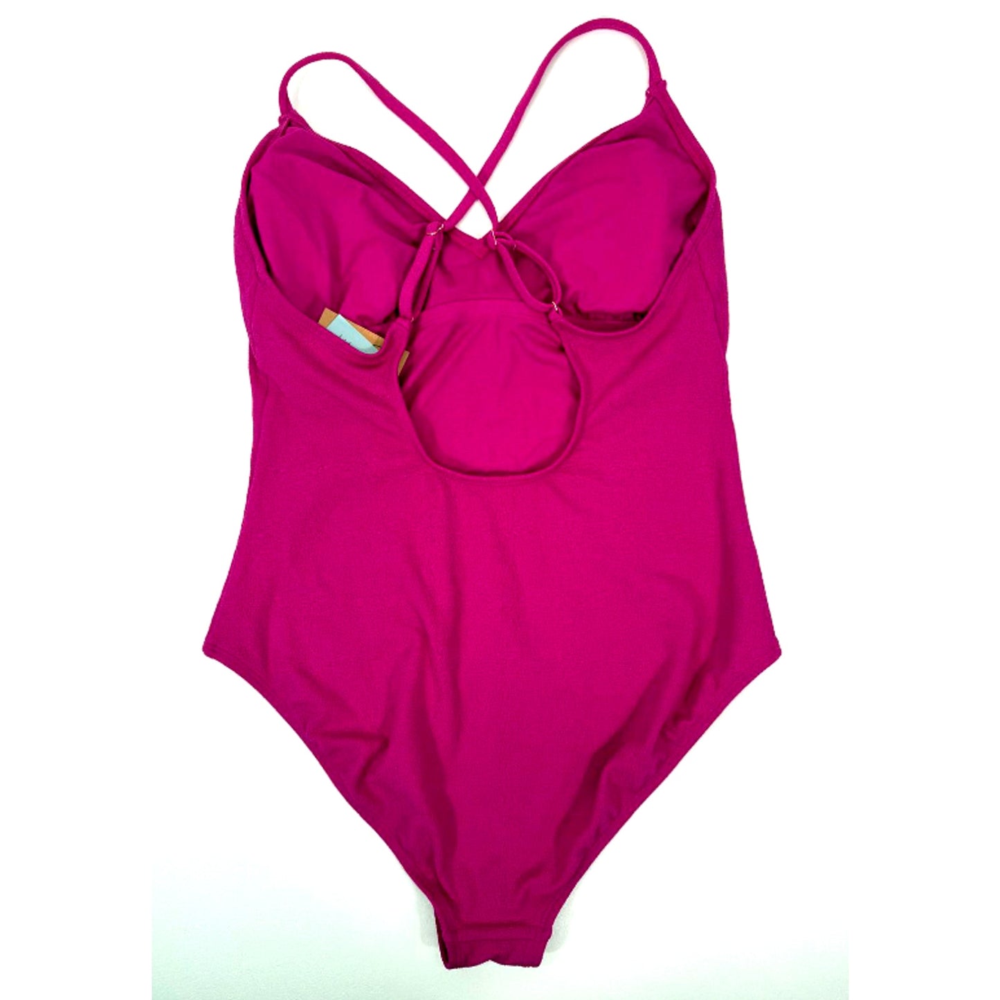 Women's Micro Crinkle V Neck Swimsuit - Shade & Shore Dark Pink XL 16
