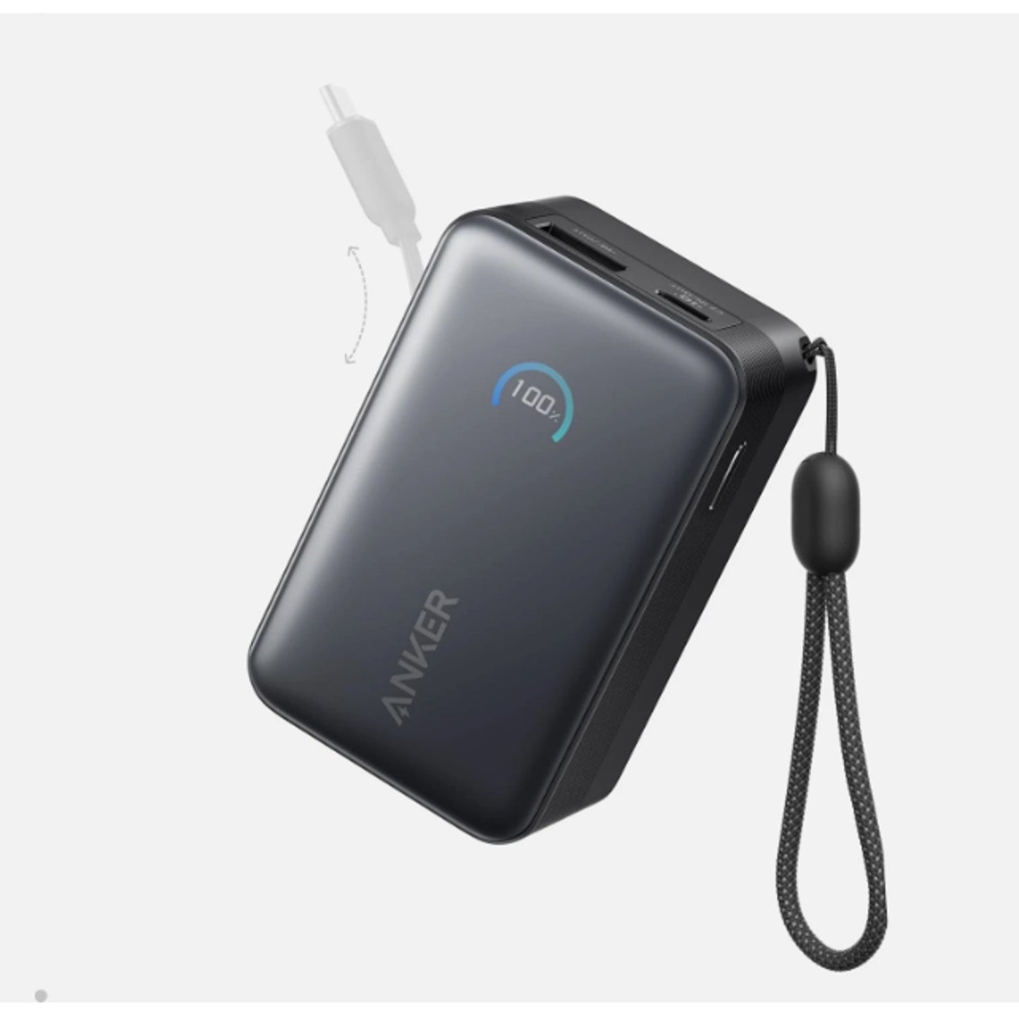 Anker Nano Portable Charger, 10,000mAh 45W Max Compact Power Bank, Black