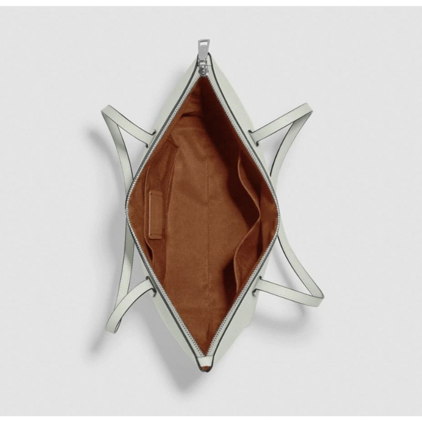 Coach Signature Crossgrain Leather Zip Top Tote Bag Light Sage 4454