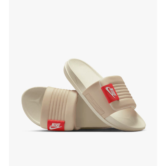Nike Womens Offcourt Adjust Slide in Sanddrift/Picante-Red/Coconut Milk Size 7