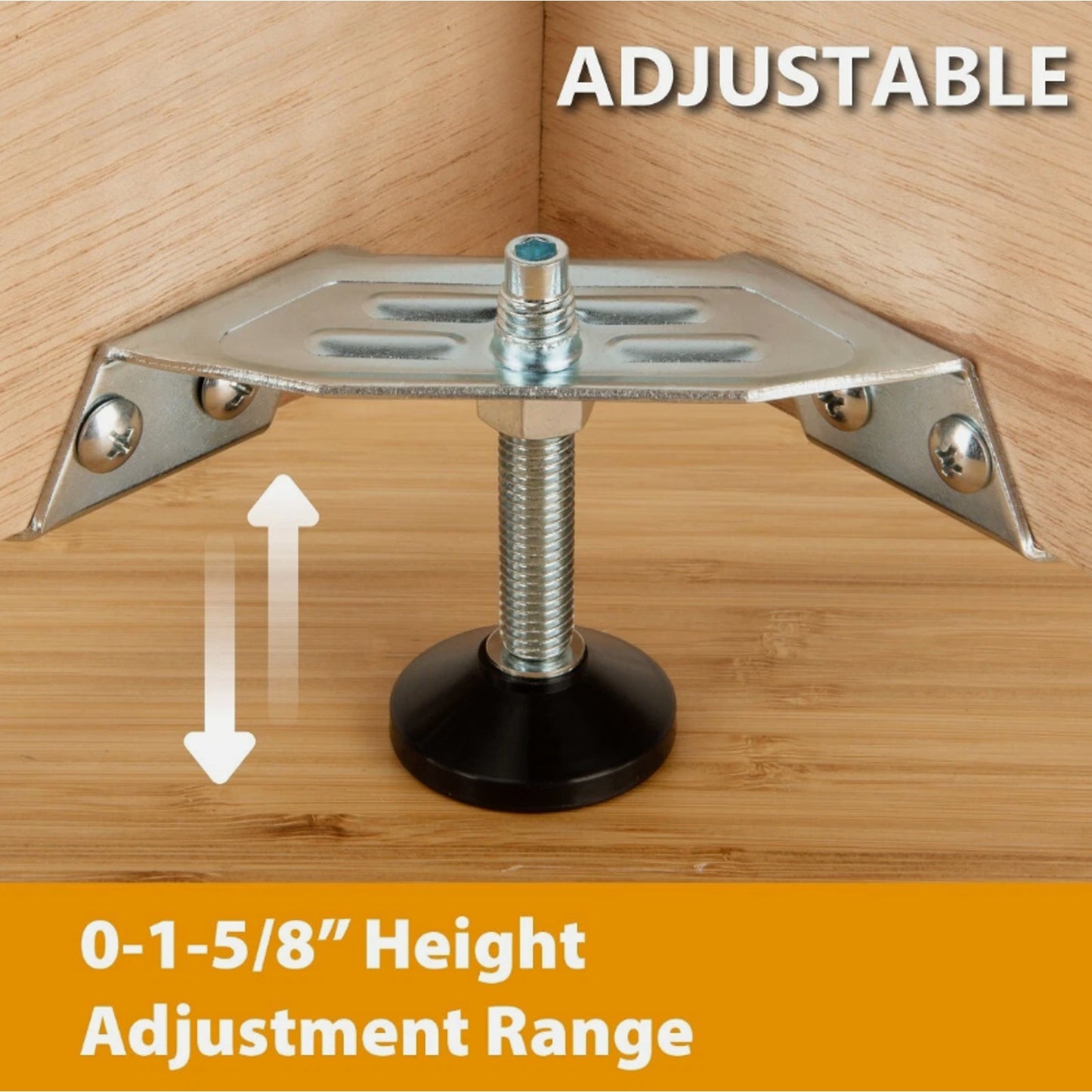 Corner Leveling Feet 4PK, Heavy Duty Adjustable Furniture Feet for Cabinet/Va...