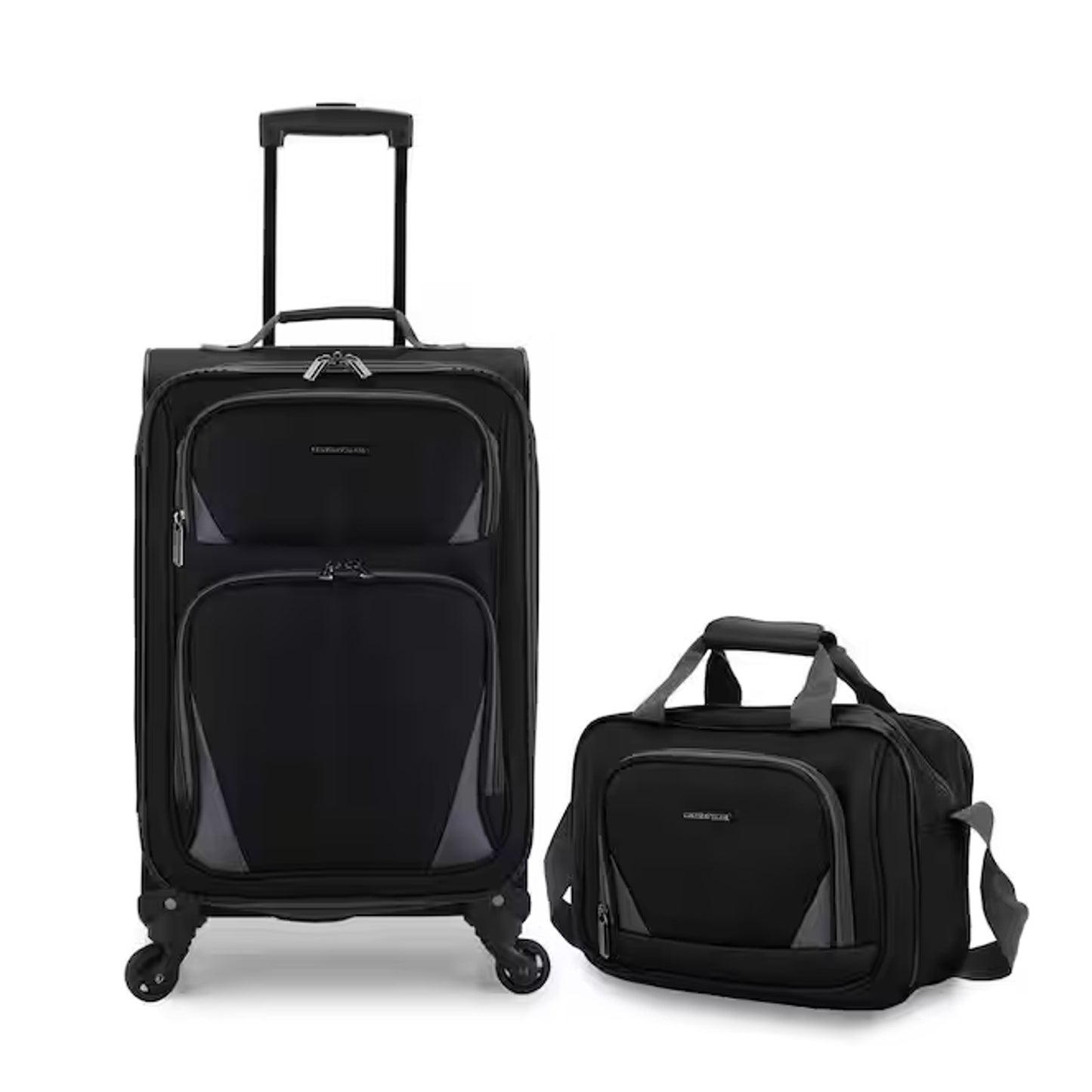 U.S. Traveler Forza 2PC Fabric Lightweight Carry-on & Tote Spinner Luggage Set