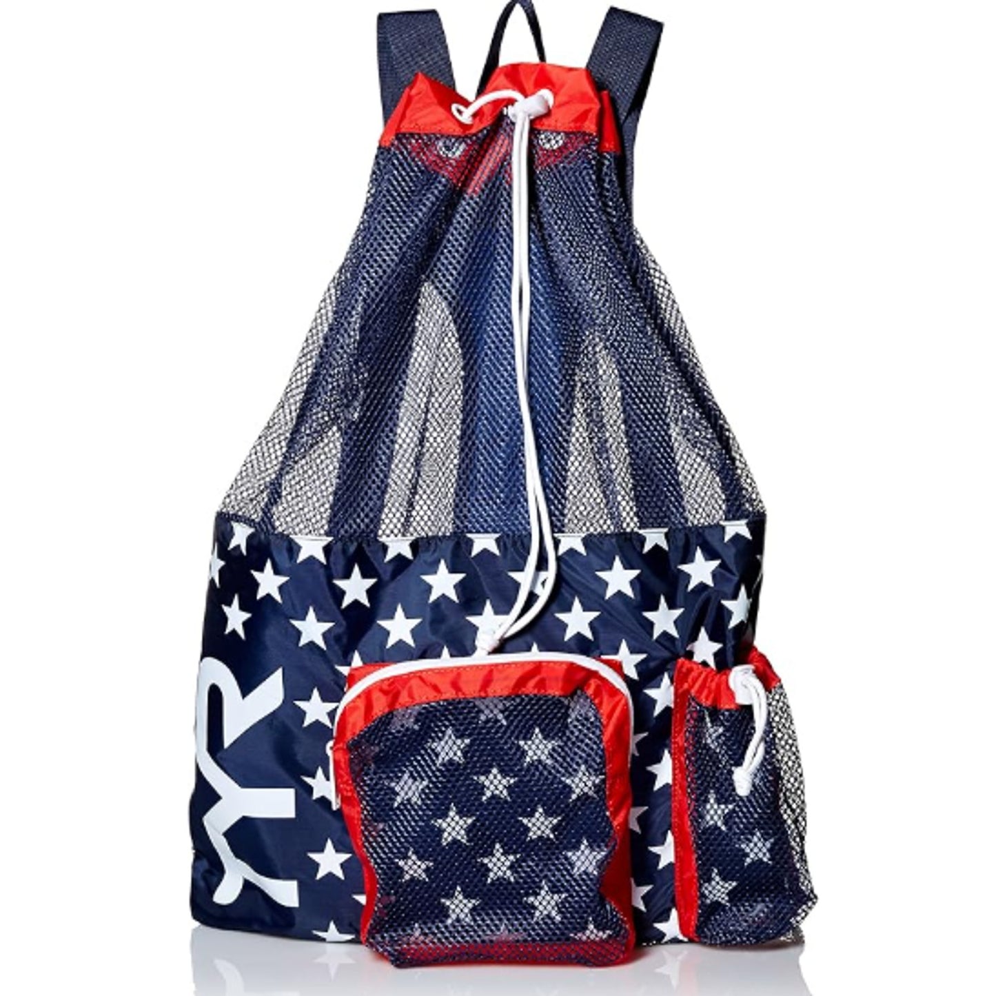 TYR 40L Big Mesh Mummy Backpack, Red White Blue LBMMB3642