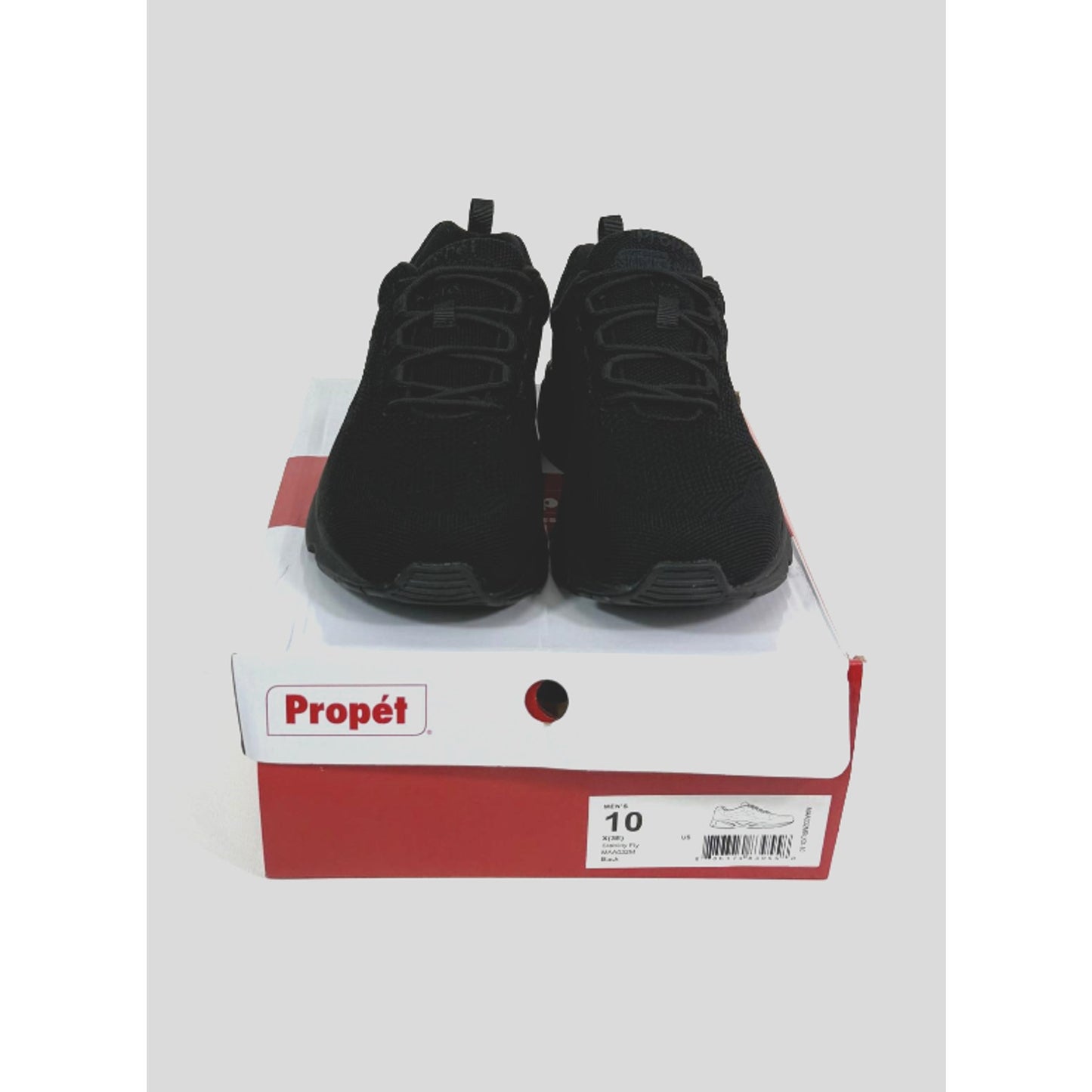 Propet Stability Fly Lace Up Mens Black Sneakers Casual Shoes MAA032M-BLK sz 10