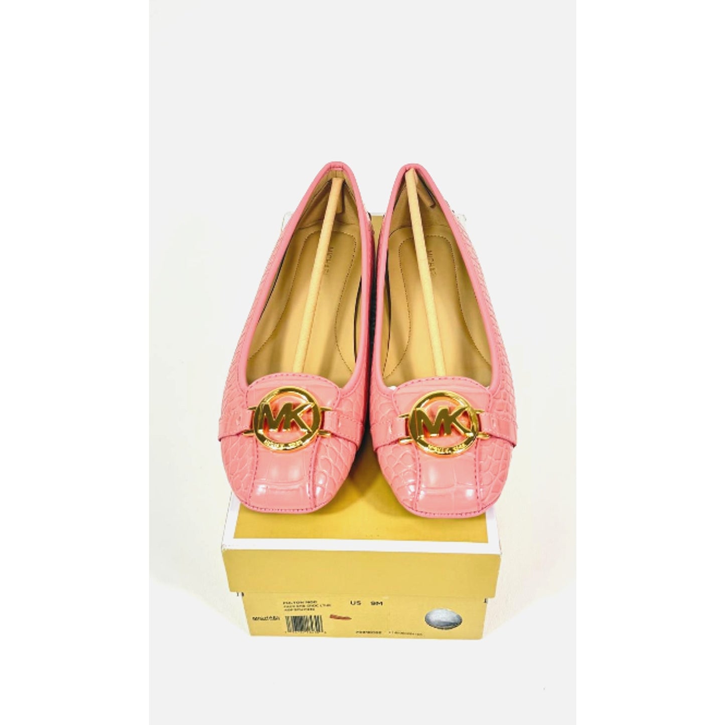 Michael Kors Fulton Crocodile Embossed Moccasin Pink Size 9M