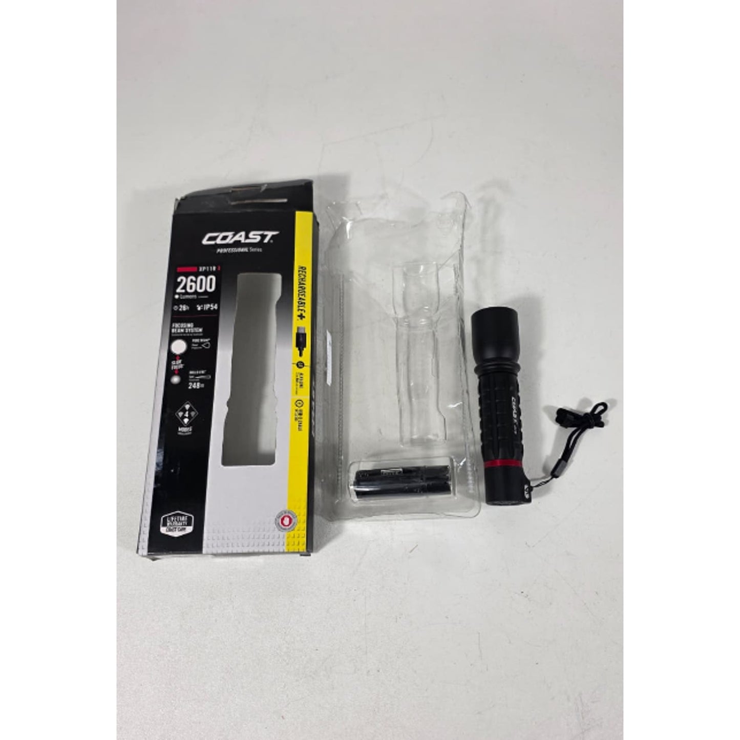 Coast XP11R 2100 Lumen Rechargeable LED Flashlight, Slide Focus, Beam Lock