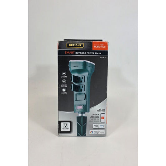 Defiant Smart Outdoor 4 ft. 6-Outlet Power Stake Timer Powered by Hubspace