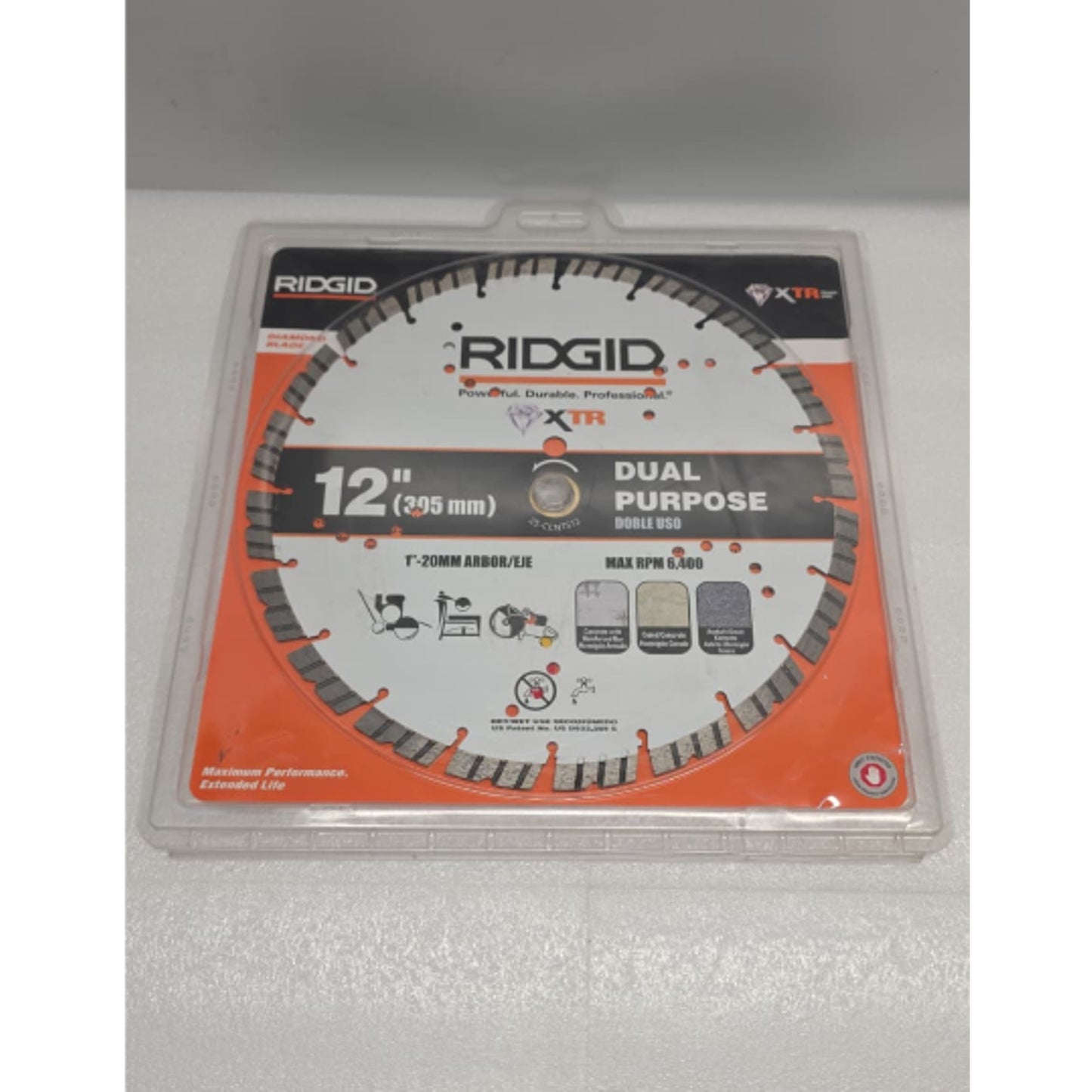 RIDGID 12 in. Masonry XTR Cutting Segmented Rim Diamond Saw Blade 25-CCNTS12