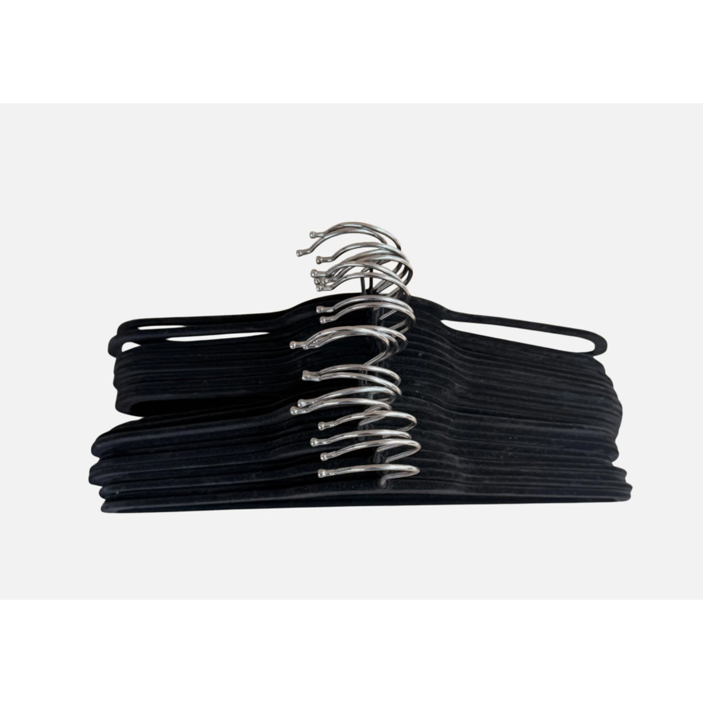 Flocked Hangers Space Saving Non Slip Hangers 50 Pack Black