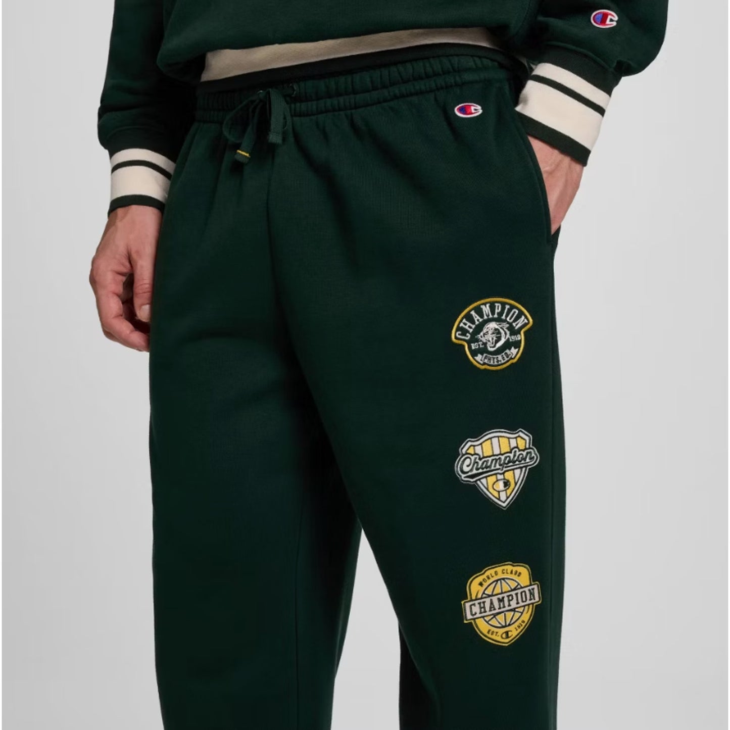 Champion Men's Phys. Ed. Patch Sweatpants - Pine grove Size Loose Fit Large