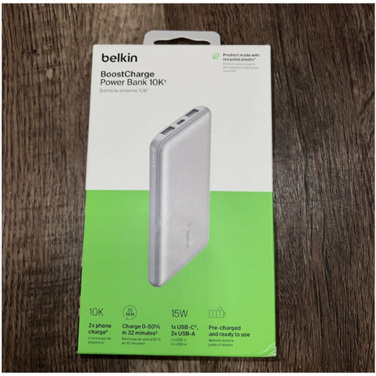 Belkin BPB011btSL BoostCharge Power Bank 10K-Silver T29-04,745883881192