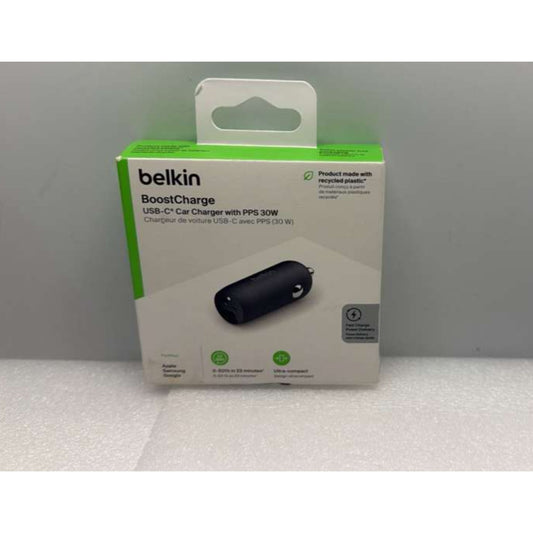 Belkin BoostCharge 30W Fast Car Charger Compact Design w/USB-C Power