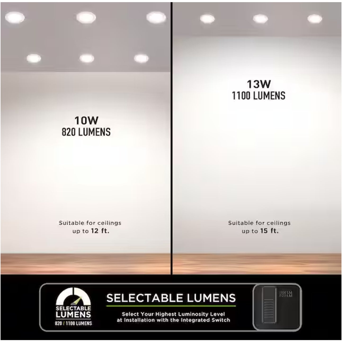Premium Series 4 in. LED, 2-Level Lumen Select, Ultraslim Canless Recessed Light