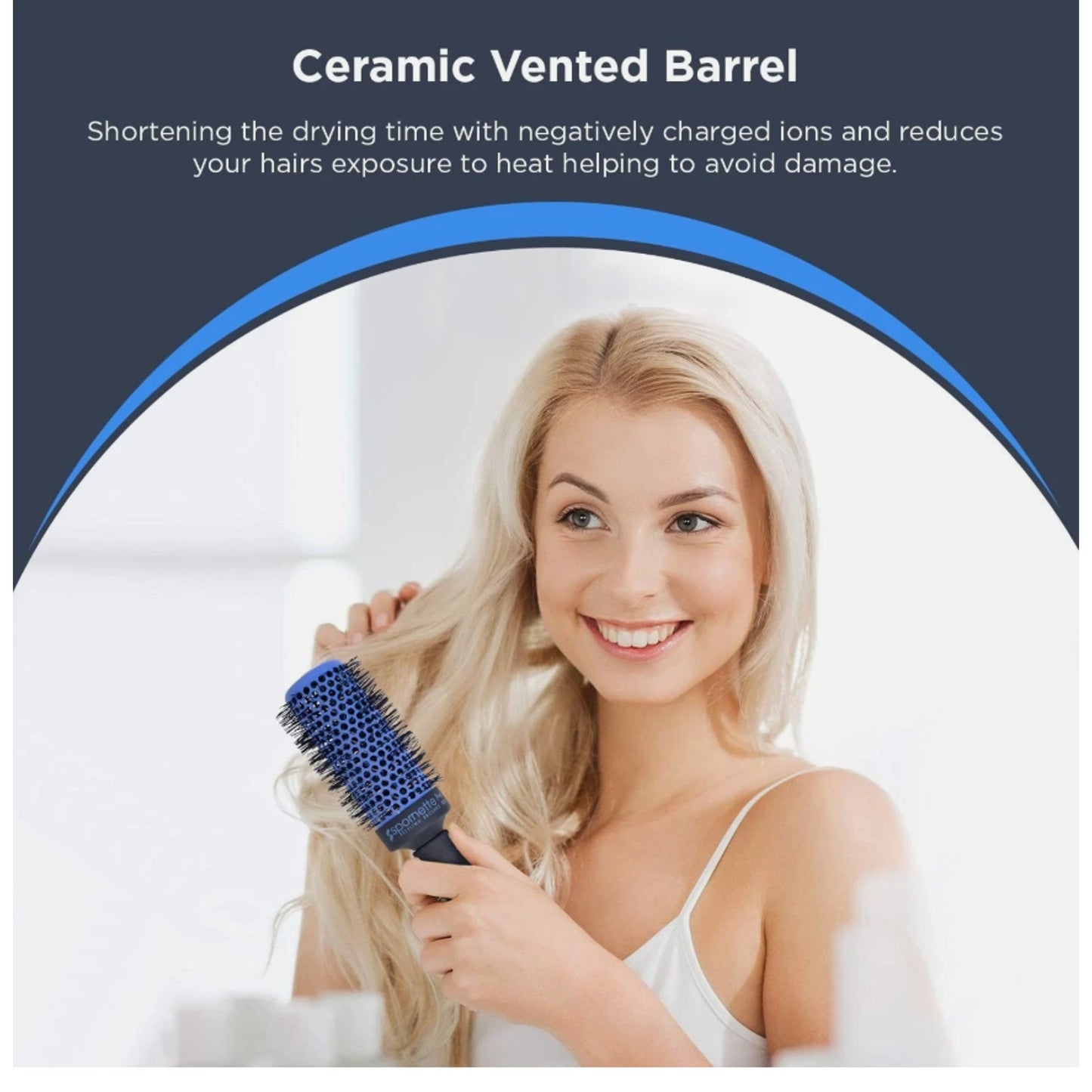 Spornette Prego 2.5 inch Round Brush (#270) with Tourmaline Ceramic Vented Barre