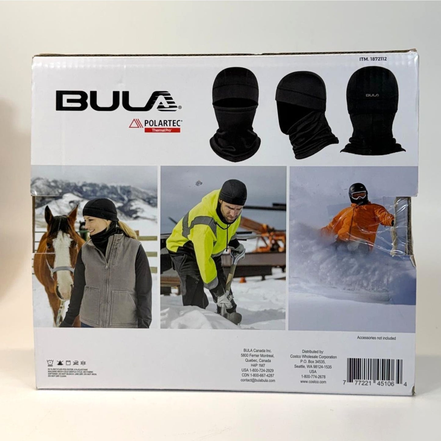 Bula Polartec ThemalPro Convertible Balaclava Black S/M