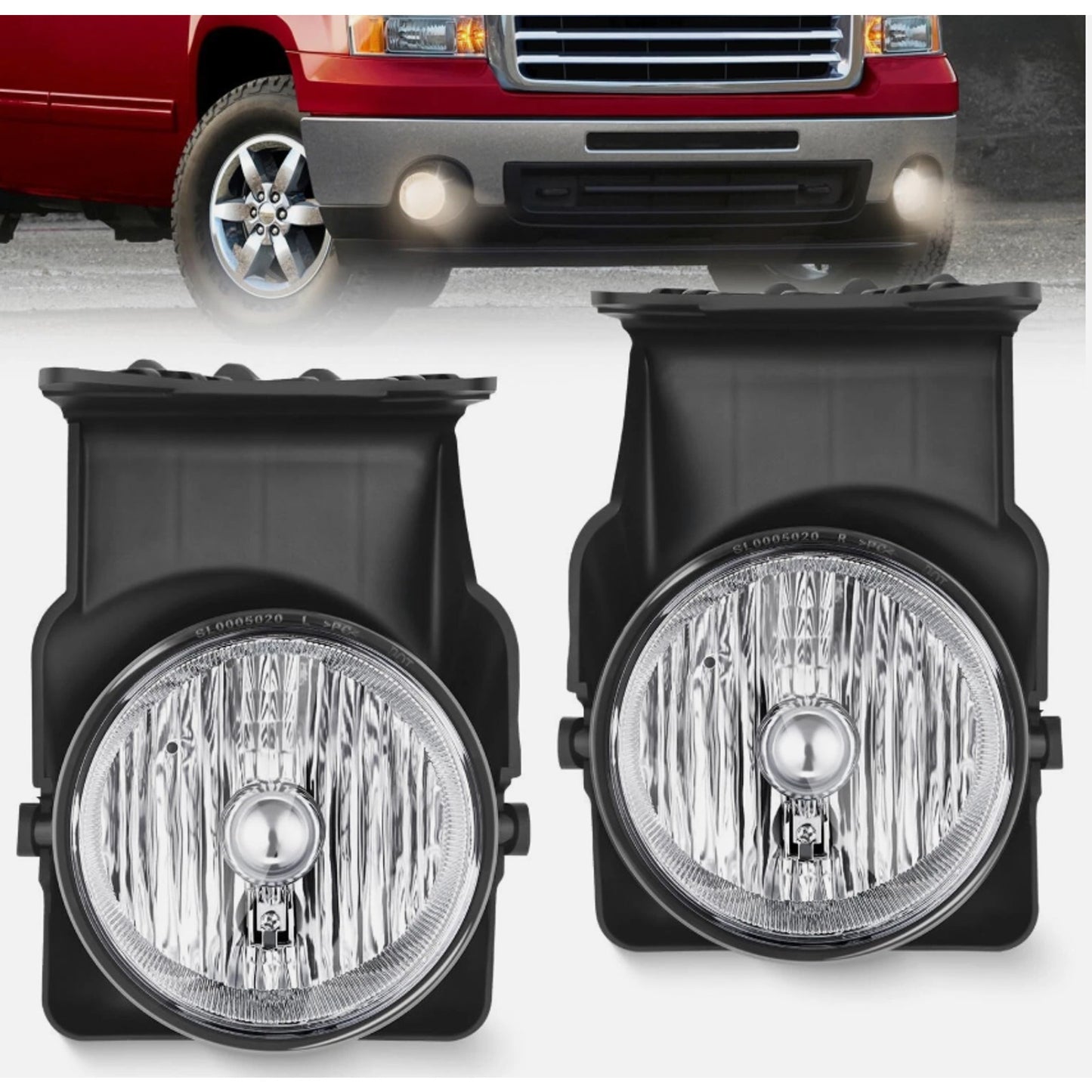 Nilight Fog Lights Assembly for 2003-2006 GMC Sierra 1500 1500HD 2500 2500HD