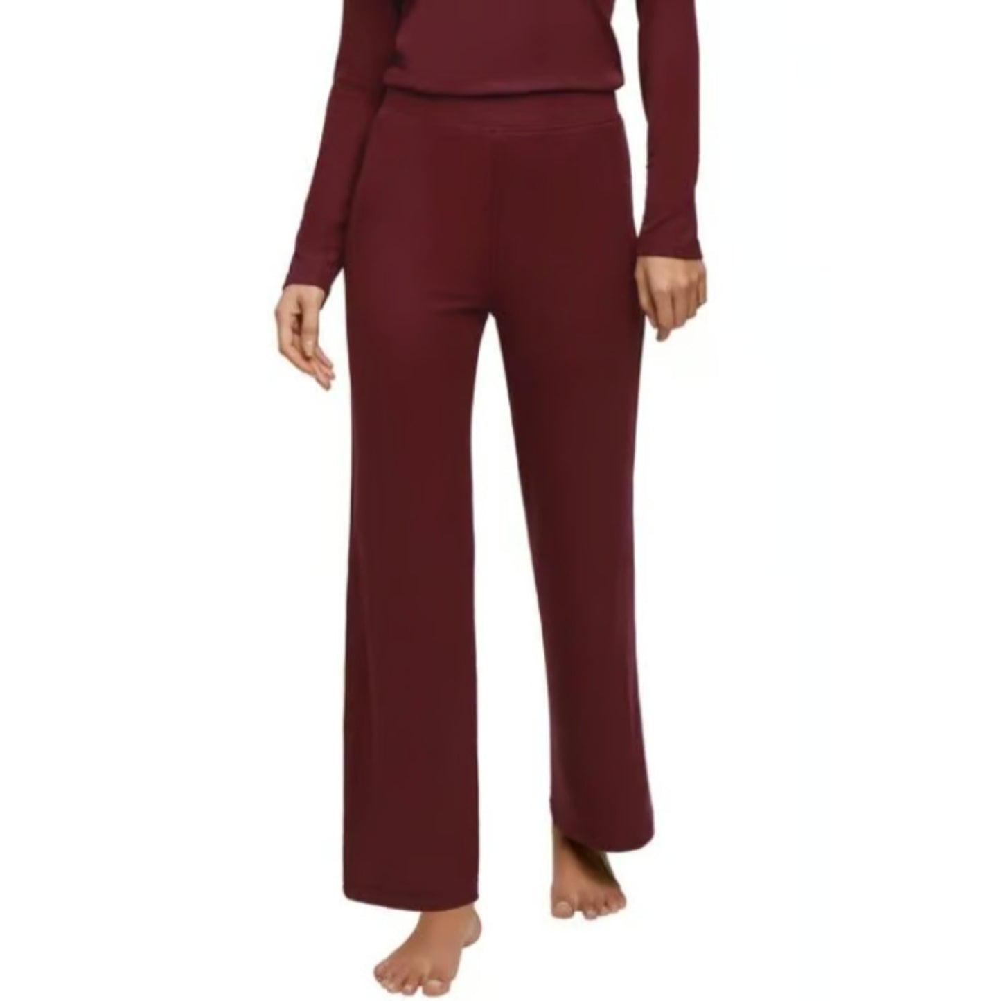 Banana Republic Womens 2-Piece Rib Lounge Soft Modal Blend XS Red Maroon