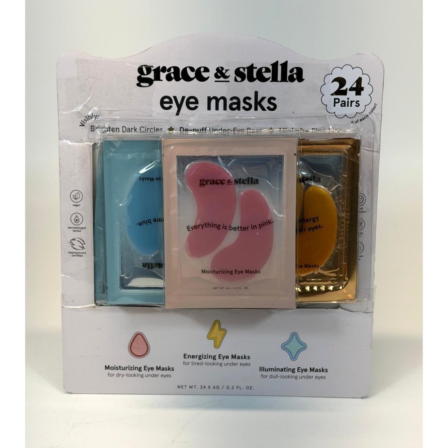 Grace & Stella Under Eye Masks Dark Circles Puffiness Wrinkles 24 Pairs