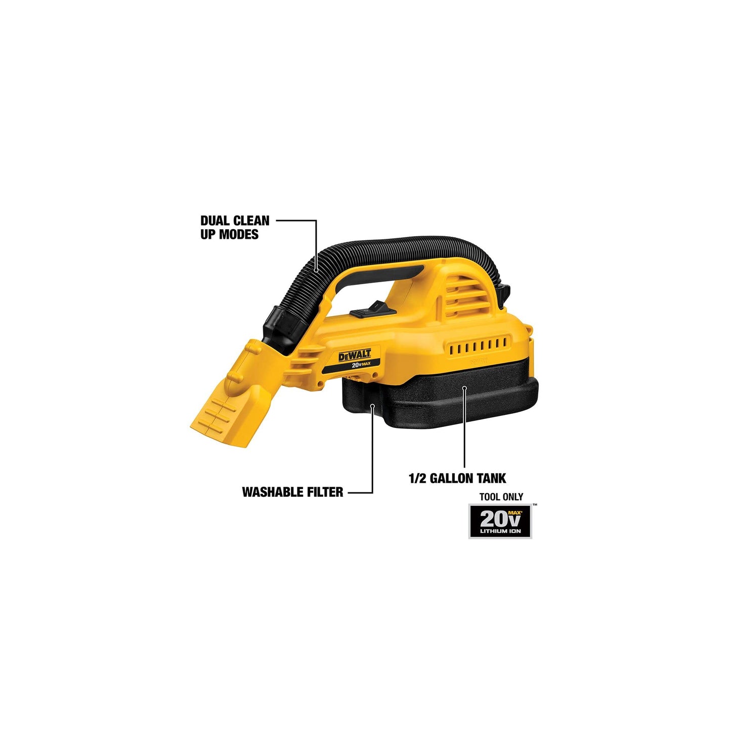DEWALT 20V MAX Cordless Vacuum, Wet/Dry, Portable
