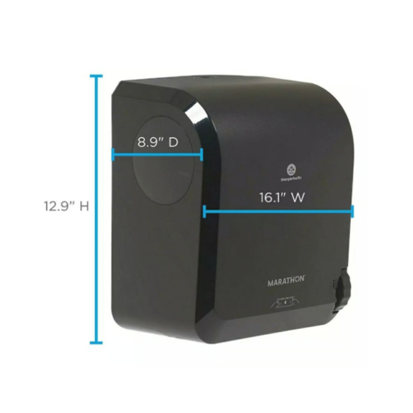 Marathon Mechanical No Touch Paper Towel Dispenser, Black