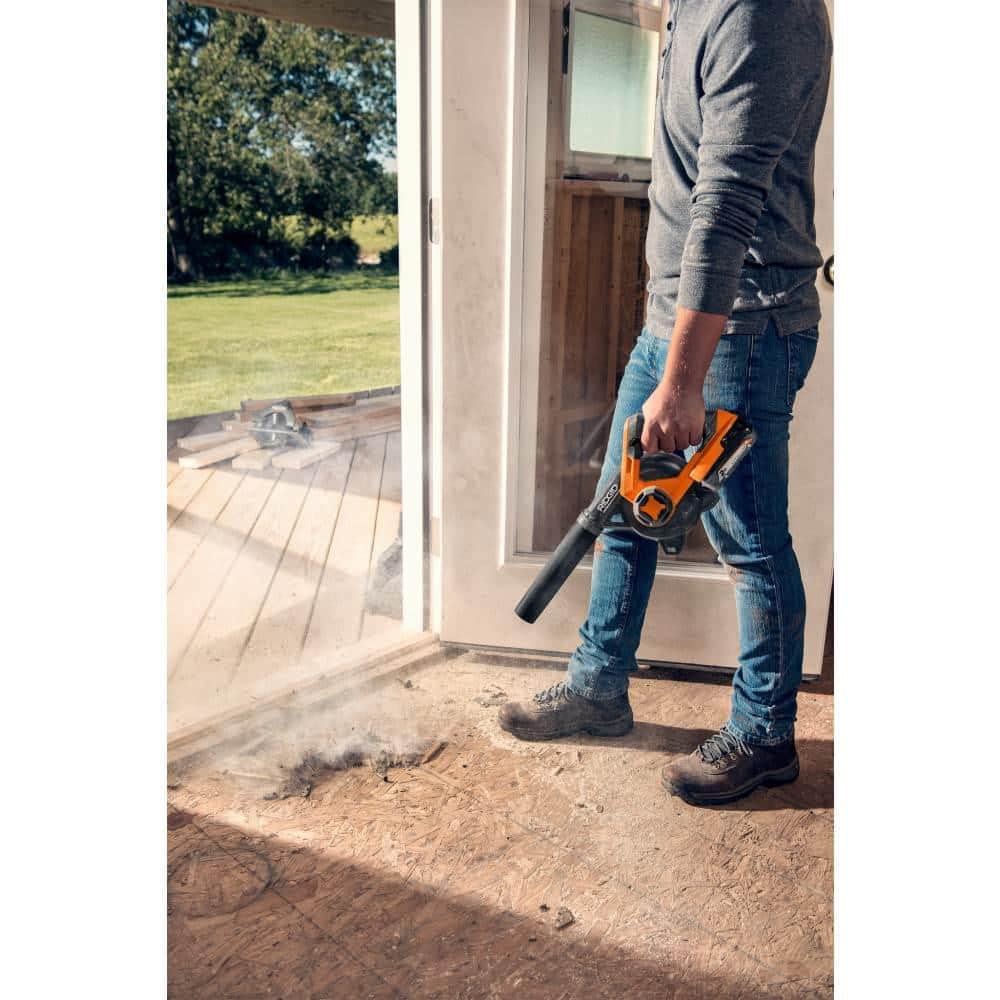 Ridgid 18V Lithium-Ion Cordless Compact Jobsite Blower with Inflator/Deflator Nozzle