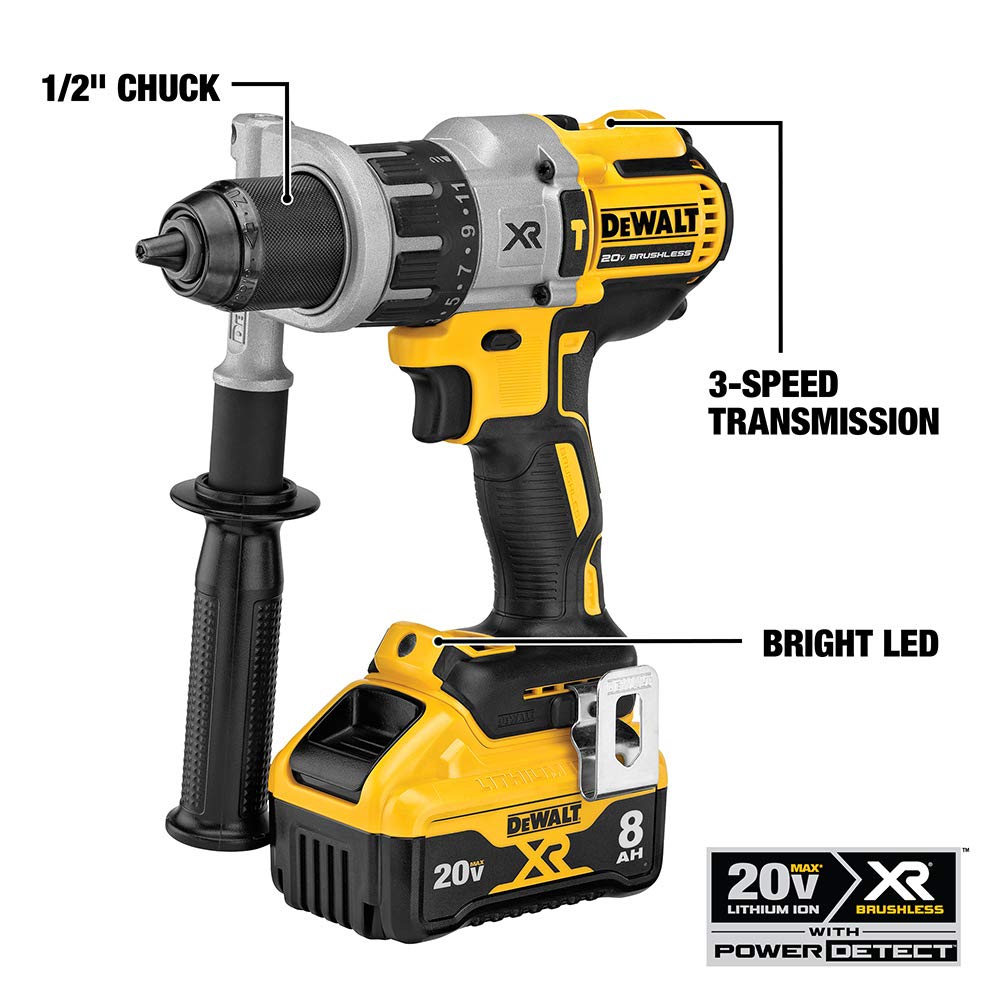 DEWALT 20V MAX XR Cordless Drill Combo Kit, Hammer Drill & Impact Driver with Battery and Charger Included, Power Detect Technology (DCK299D1W1)