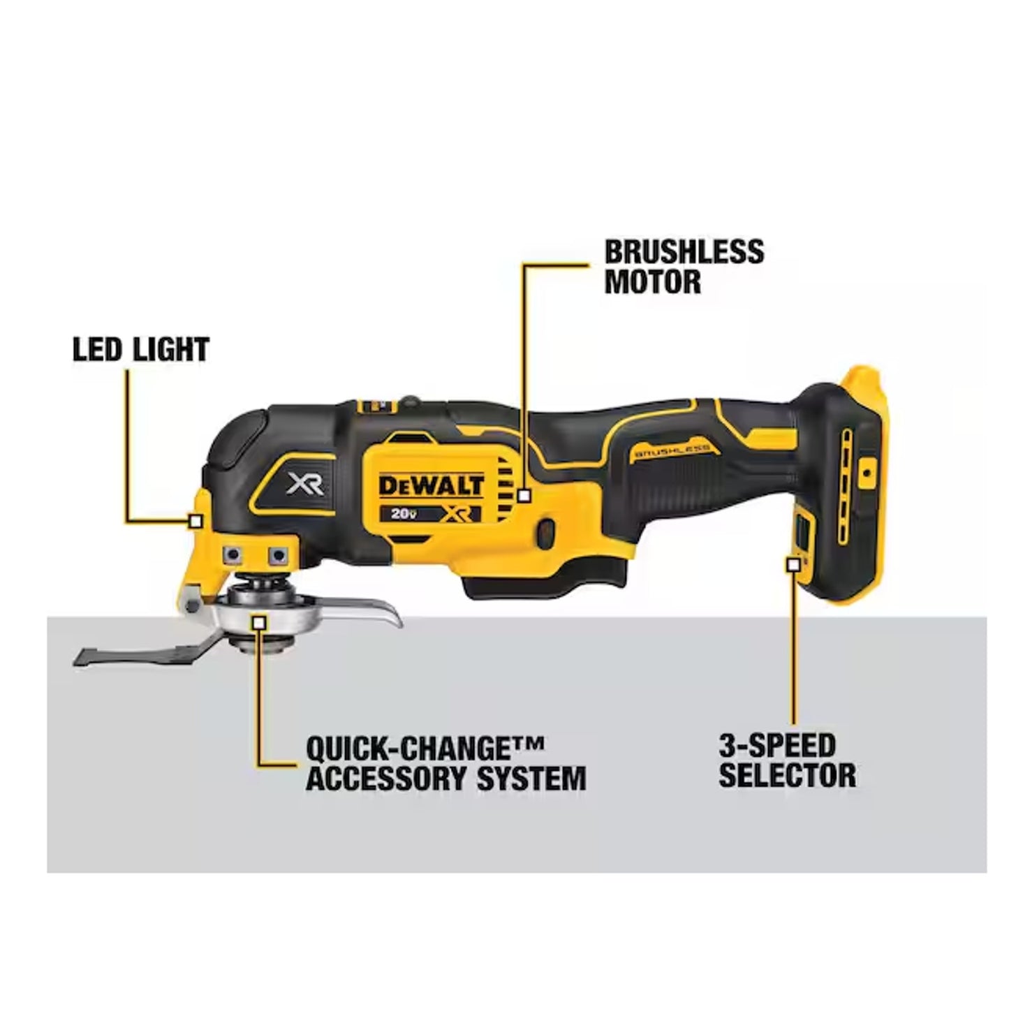 Dewalt 20V Max* Xr Brushless Cordless 3-Speed Oscillating Multi-Tool (Tool Only)