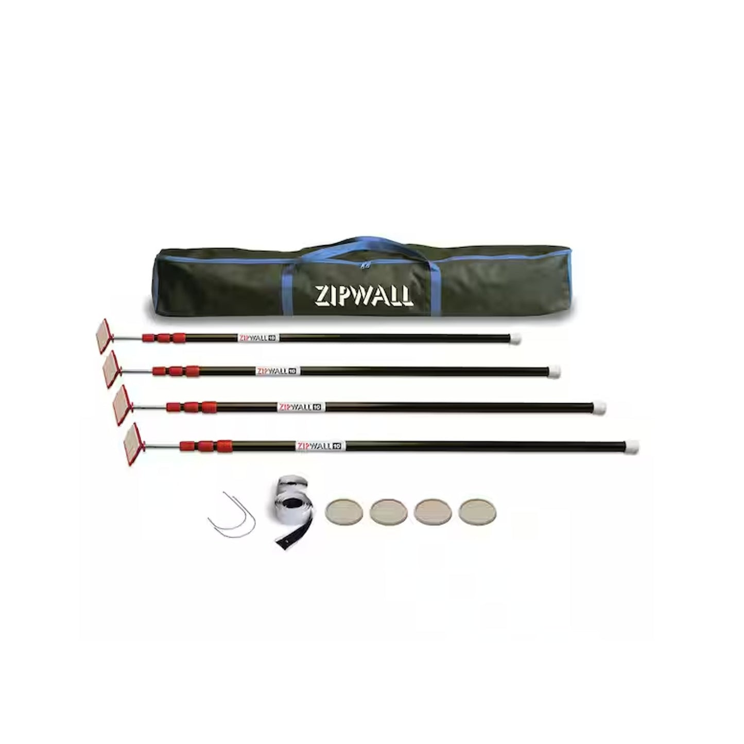 Zipwall Four 10 Ft. Stainless Steel Spring-Loaded Dust Barrier Pole Kit