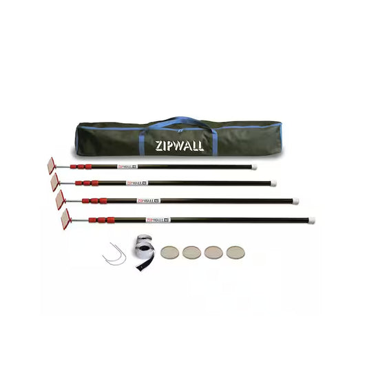 Zipwall Four 10 Ft. Stainless Steel Spring-Loaded Dust Barrier Pole Kit
