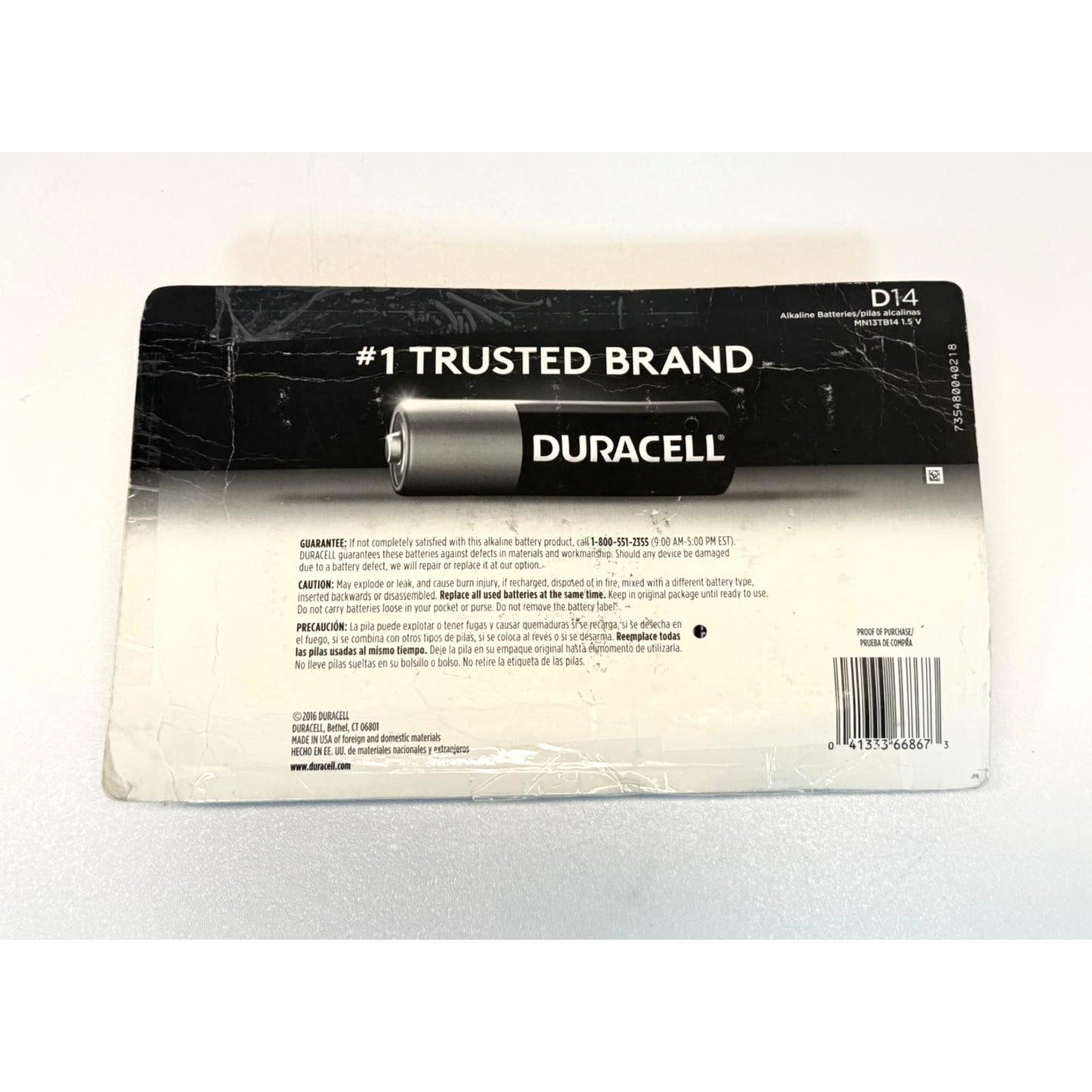Duracell Coppertop D14 Alkaline Batteries 1.5 V 14 Count
