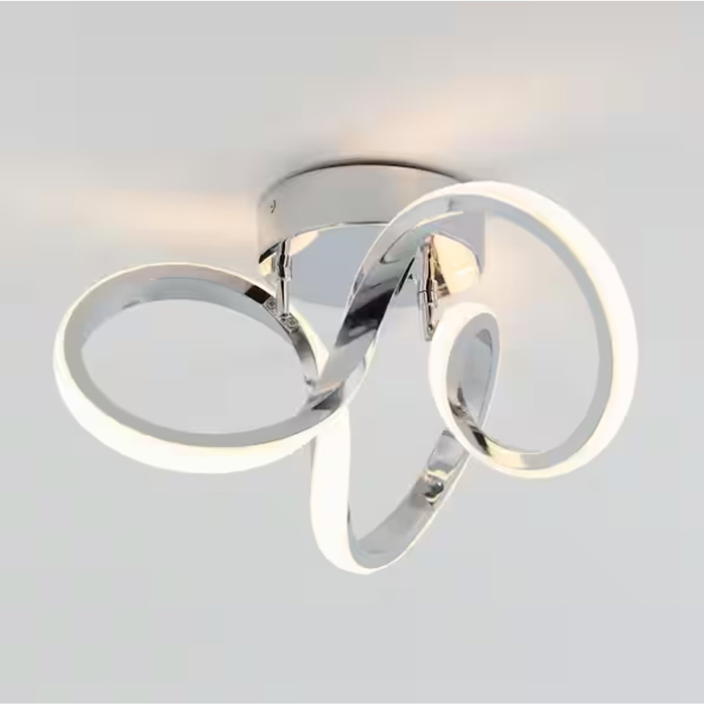 Artika Swirl 13 in. 1-Light Modern Chrome Integrated LED Flush Mount Light