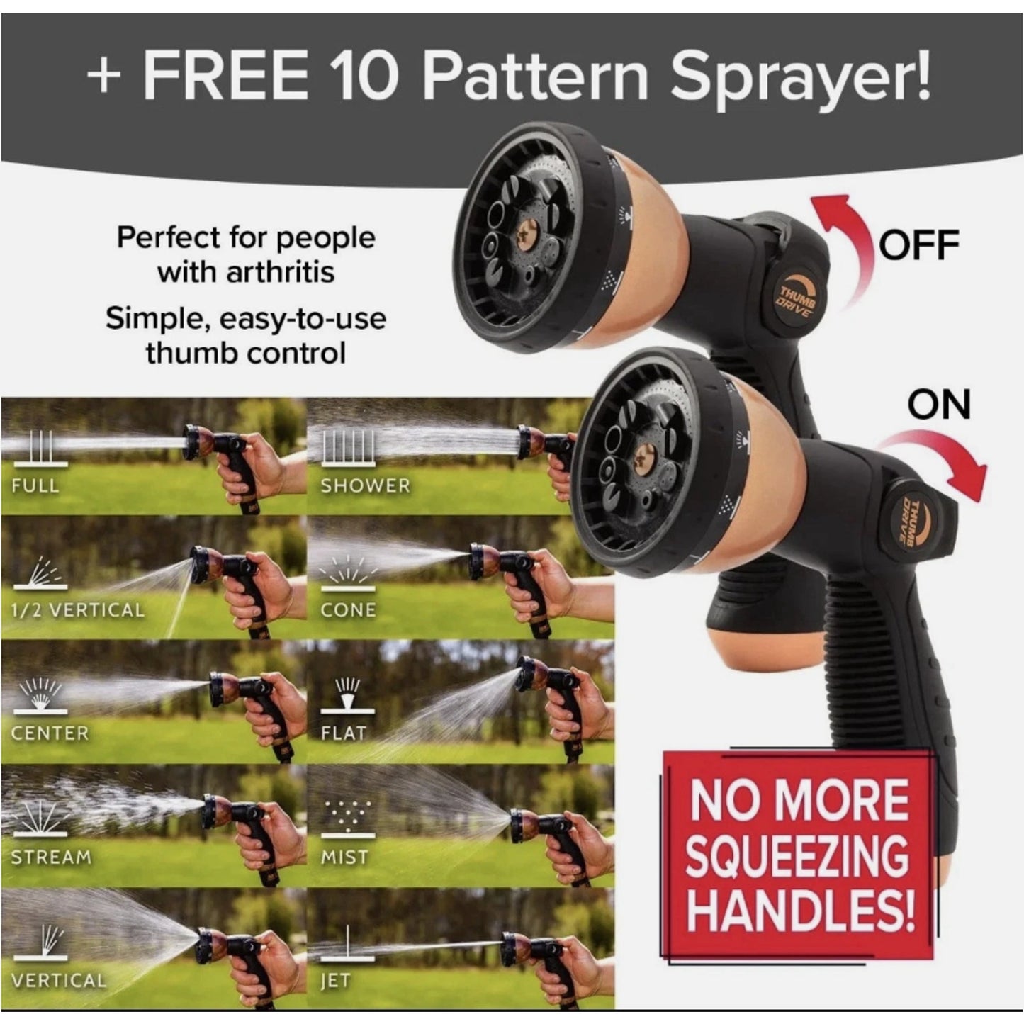 Pocket Hose 100 Ft. 3/4” Copper Bullet with 10 Spray Pattern Sprayer