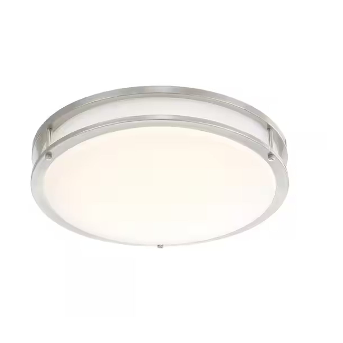 Commercial Electric DC Series 16 in. Contemporary Brushed Nickel Flush Mount