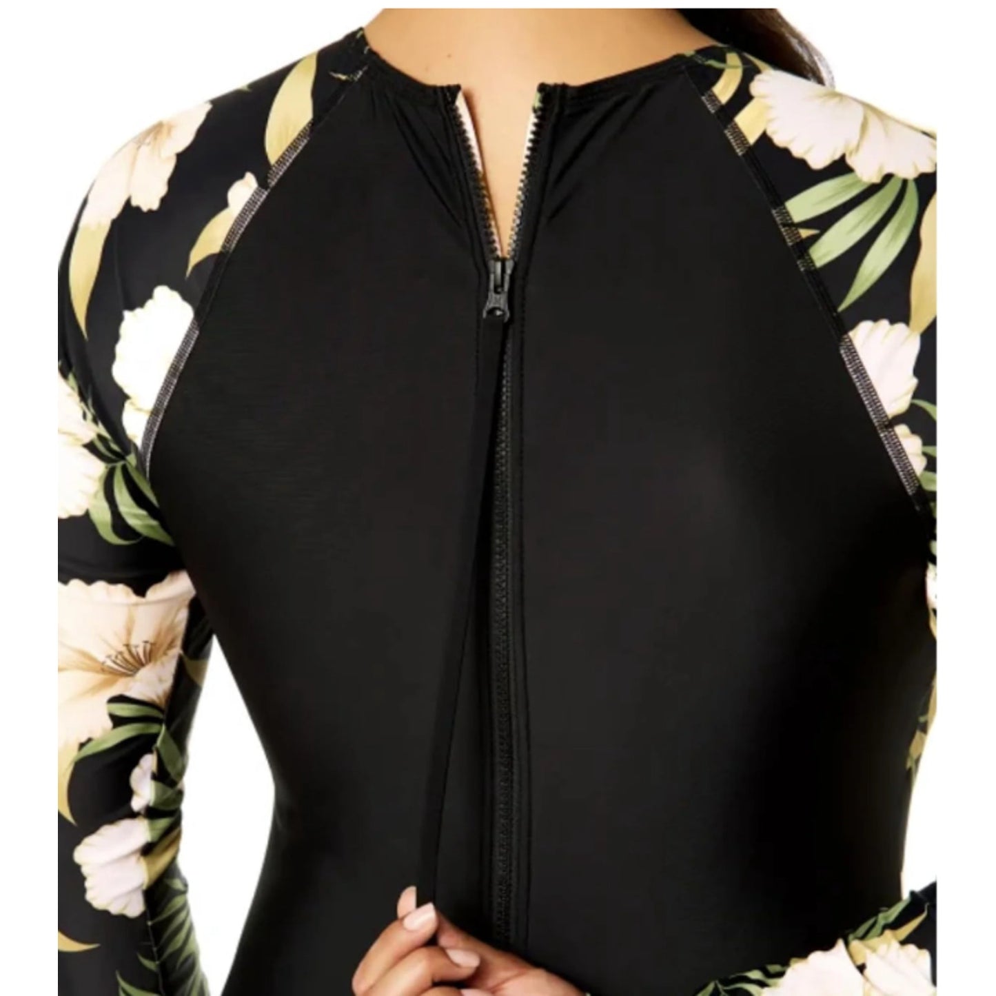Hurley Women's UPF 50+ Stretch Long Sleeve One Piece Swimsuit Size S