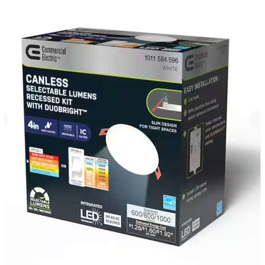 Elite Series 6 in. LED DuoBright Lumen Select Ultraslim Canless Recessed Light